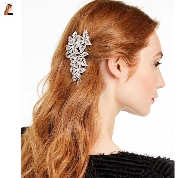 I.N.C. INTERNATIONAL CONCEPTS Silver-Tone Pavé Flower Hair Comb